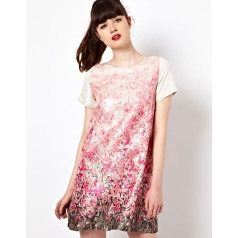 Sister Jane Floral Jacquard Shift Mini Dress Women's Sz M - Picture 3 of 7